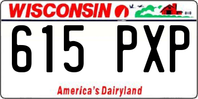 WI license plate 615PXP