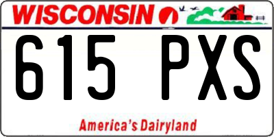 WI license plate 615PXS