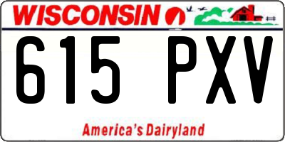 WI license plate 615PXV