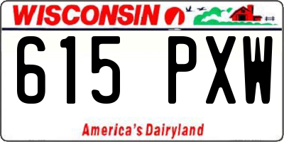 WI license plate 615PXW