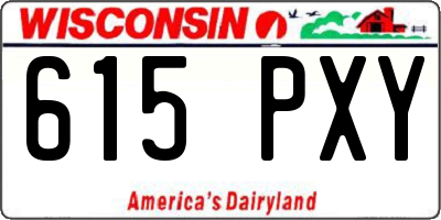 WI license plate 615PXY