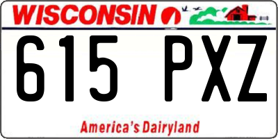 WI license plate 615PXZ
