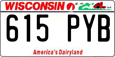WI license plate 615PYB