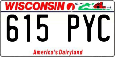 WI license plate 615PYC