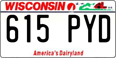 WI license plate 615PYD