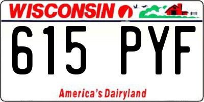 WI license plate 615PYF