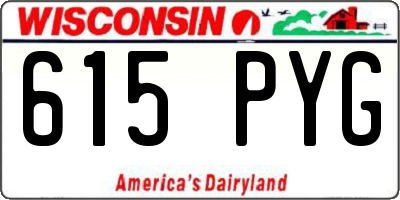 WI license plate 615PYG
