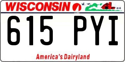 WI license plate 615PYI