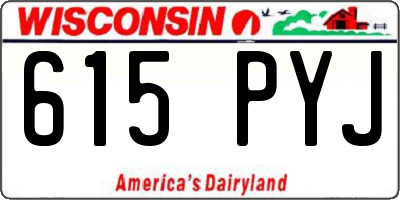 WI license plate 615PYJ
