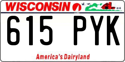 WI license plate 615PYK