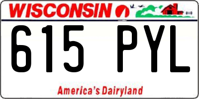 WI license plate 615PYL