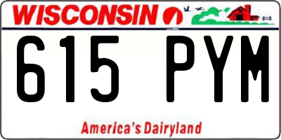 WI license plate 615PYM