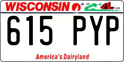 WI license plate 615PYP
