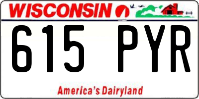 WI license plate 615PYR