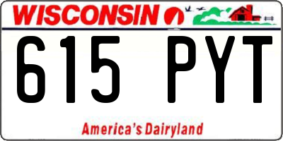 WI license plate 615PYT