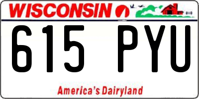 WI license plate 615PYU