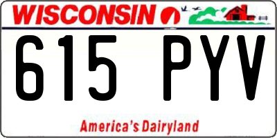 WI license plate 615PYV