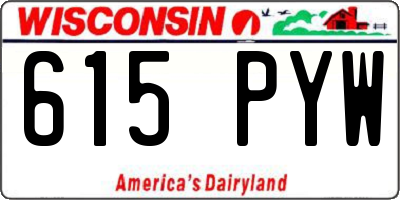 WI license plate 615PYW