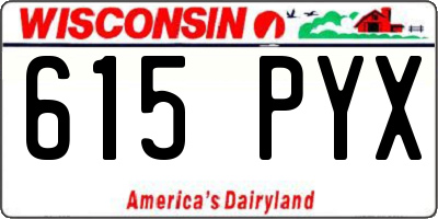 WI license plate 615PYX