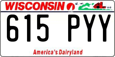 WI license plate 615PYY