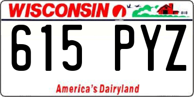 WI license plate 615PYZ