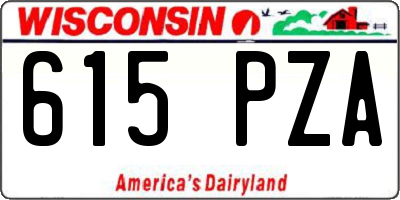 WI license plate 615PZA