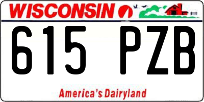 WI license plate 615PZB