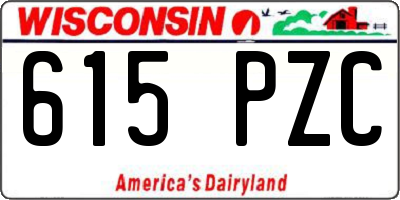 WI license plate 615PZC