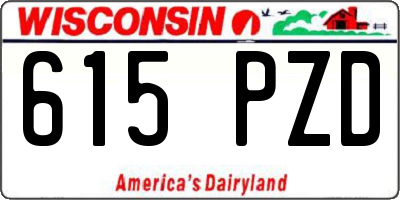 WI license plate 615PZD