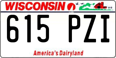 WI license plate 615PZI