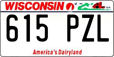 WI license plate 615PZL