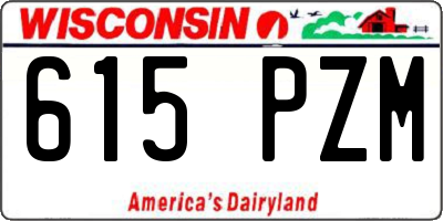 WI license plate 615PZM