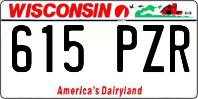 WI license plate 615PZR