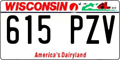WI license plate 615PZV