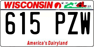 WI license plate 615PZW