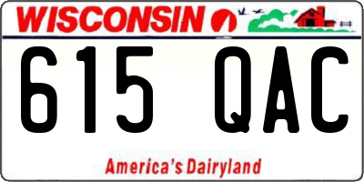WI license plate 615QAC