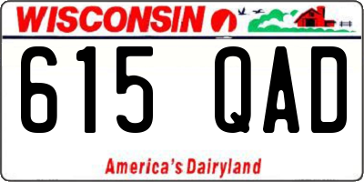 WI license plate 615QAD