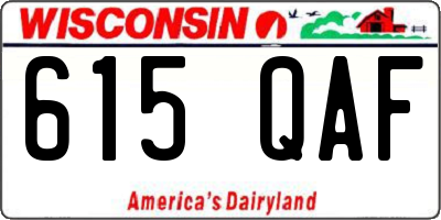 WI license plate 615QAF