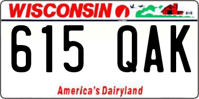 WI license plate 615QAK