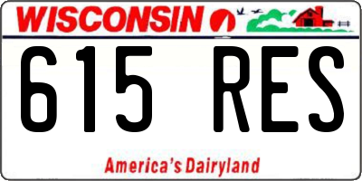 WI license plate 615RES