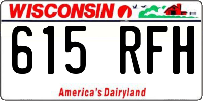 WI license plate 615RFH