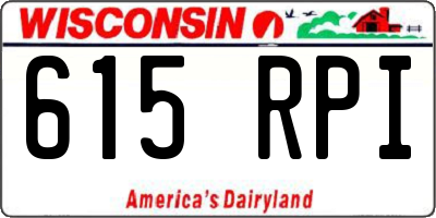 WI license plate 615RPI