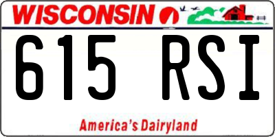 WI license plate 615RSI