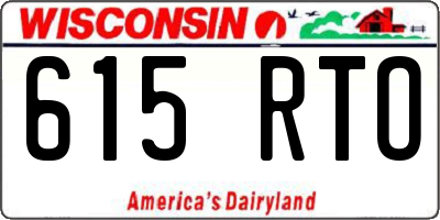 WI license plate 615RTO