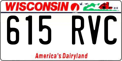 WI license plate 615RVC