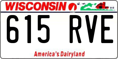 WI license plate 615RVE