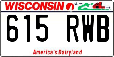 WI license plate 615RWB