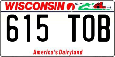 WI license plate 615TOB
