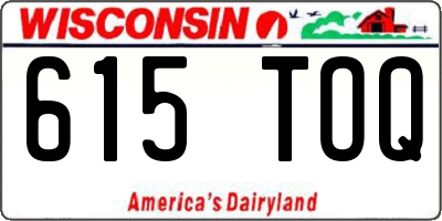 WI license plate 615TOQ