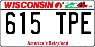 WI license plate 615TPE